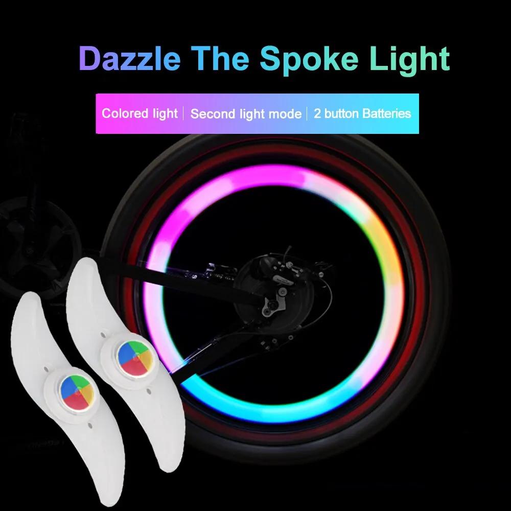 Buntes Fahrradrad Speichenlicht Wasserdichtes MTB Balancefahrrad Licht LED Reifen Reifen Blinklichter Warnung Fahrradlampe