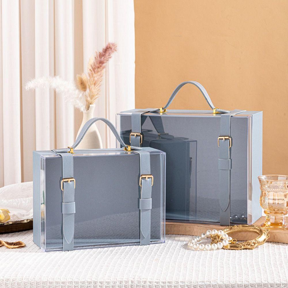 Visible Windows Storage Case Acrylic Wedding Candy Packaging Box Handbag Case Present Box New Year