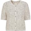 JUZI Annakou Women's Linen Blend Hollow-Out Knit Short-Sleeve Top
