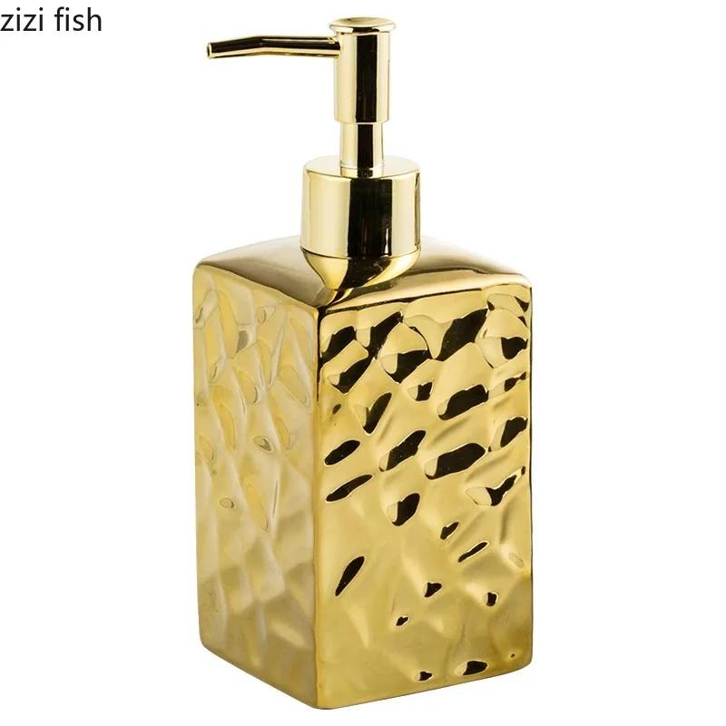 Electroplated Hammered Ceramic Lotion Bottle Empty Bottle Soap Bottle Soap Dispenser Hand Soap Bottles Bathroom Accessories