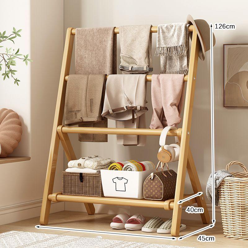 Foldable Coat Racks Wooden Floor Removable Space Saving Clothes Racks Cheap Hallway Wardrobe Organizer Shelf Dressing Rooms