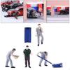 1/64 Film Character Diorama Drawing Figure Car Repairer Street Building Scenario Table