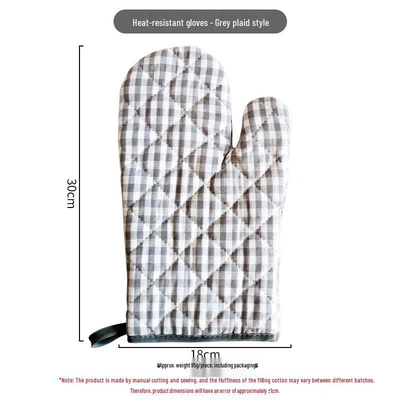 Plaid Heat-Resistant Kitchen Gloves Set