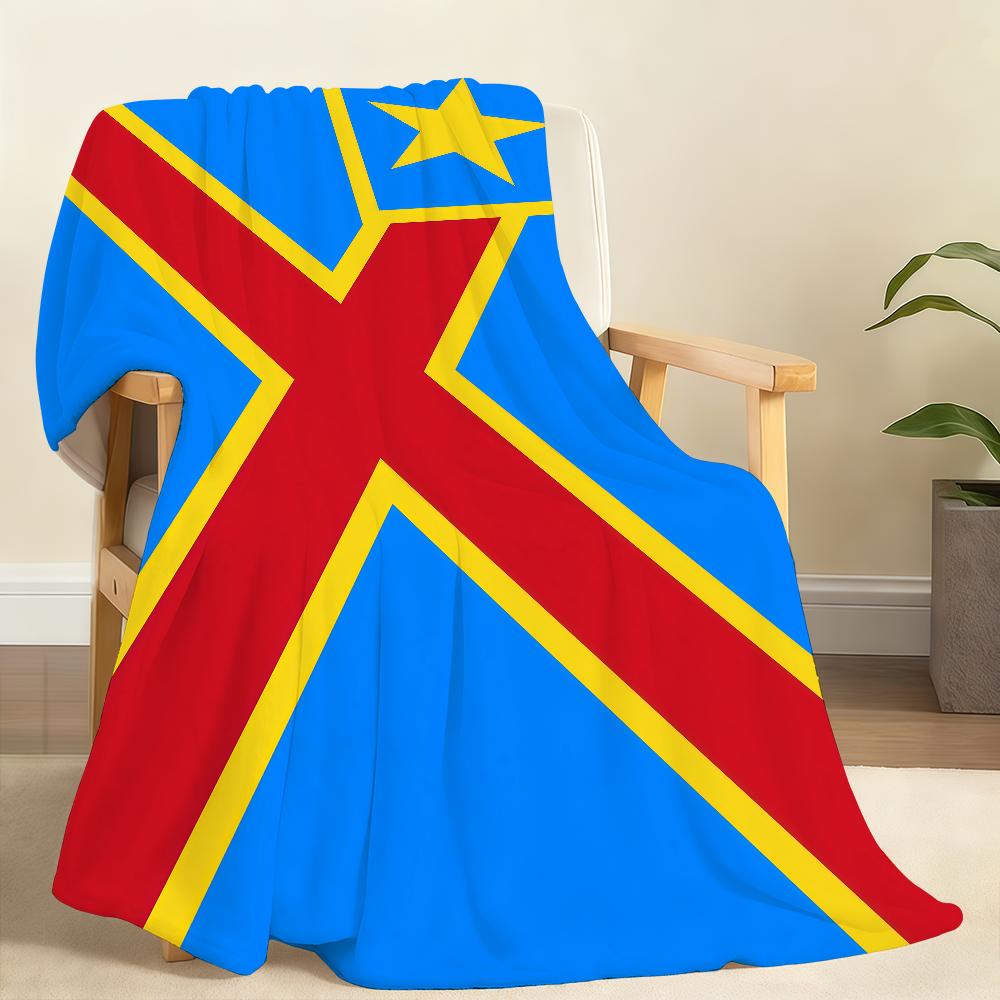 Nation Democratic Republic Congo Flag Blanket Soft Throw Blanket for Home Bedroom Sofa Picnic Travel Office Cover Blanket Gift