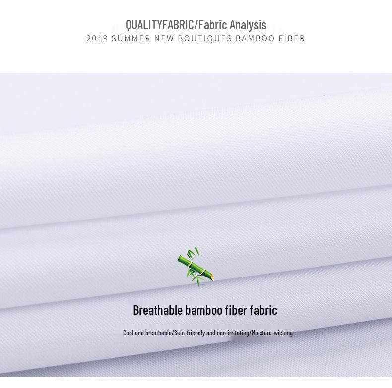 Damska koszula formalna z długim rękawem z włókna bambusowego - Biała, Niegniotliwa