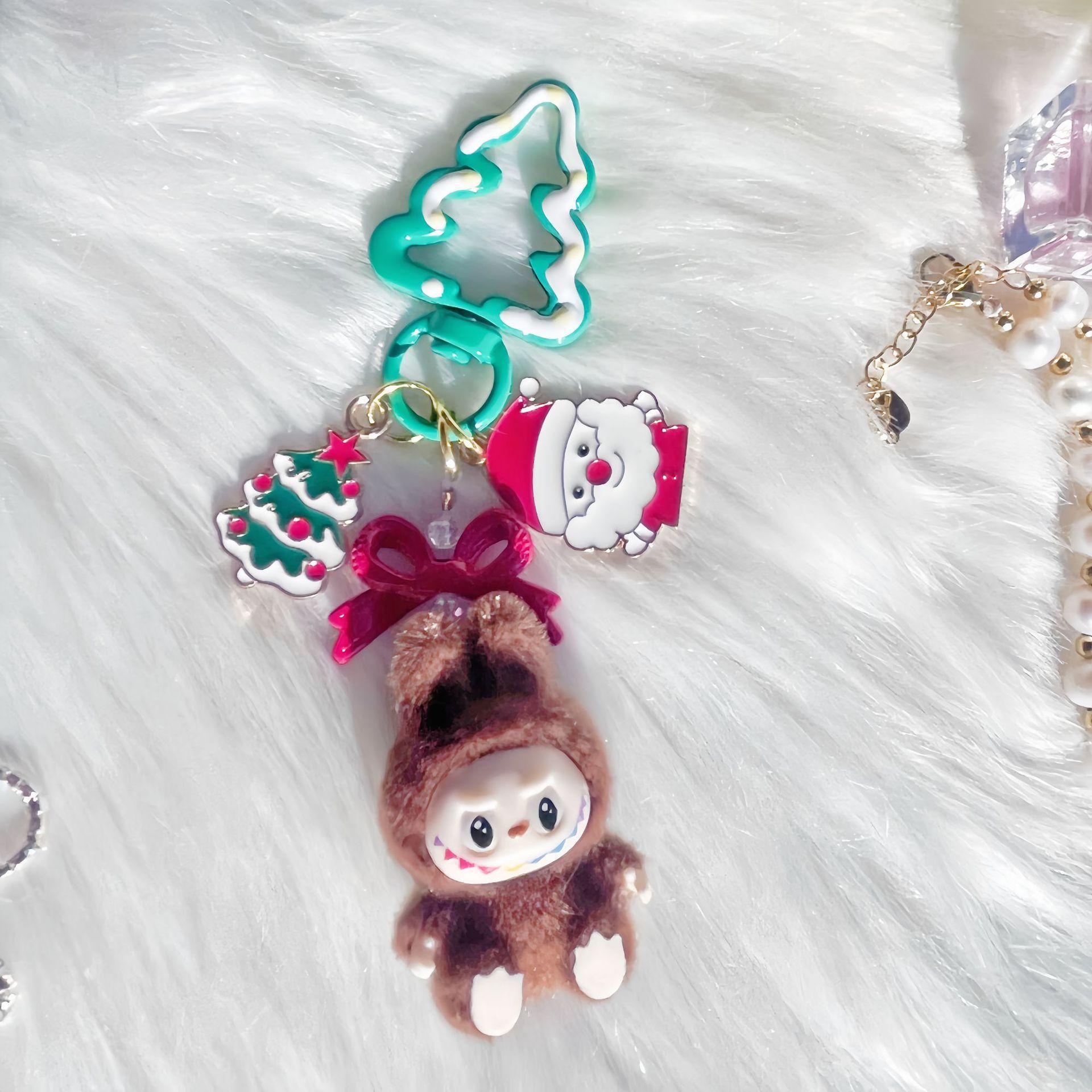 

Flocking Original Christmas Keychain Bag Pendant Mobile Phone Chain Decorative Pendant Bag