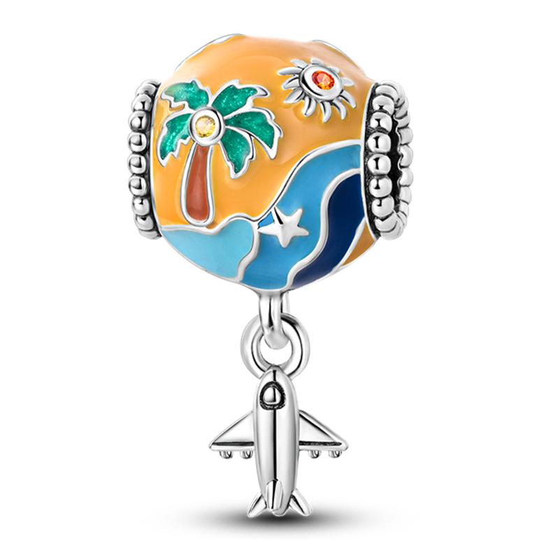Ocean Trendy 925 Silver Dolphin Crab Boat Beach Charms Beads Fit 3mm Bracelets DIY Thoughtful Fine Jewelry Making Gifts