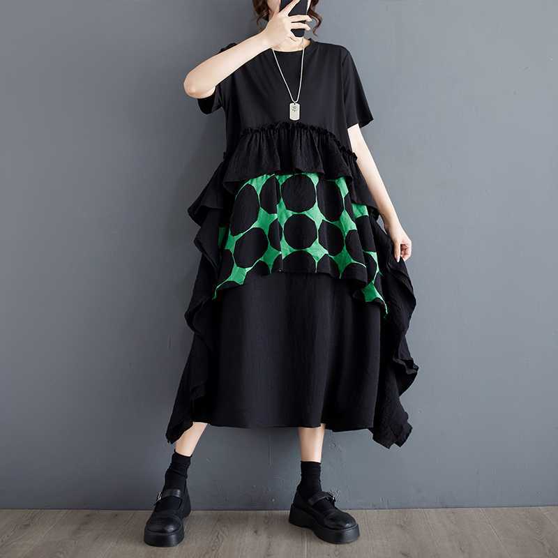 

Летнее платье Платье средней длины с короткими рукавами one size зелёный