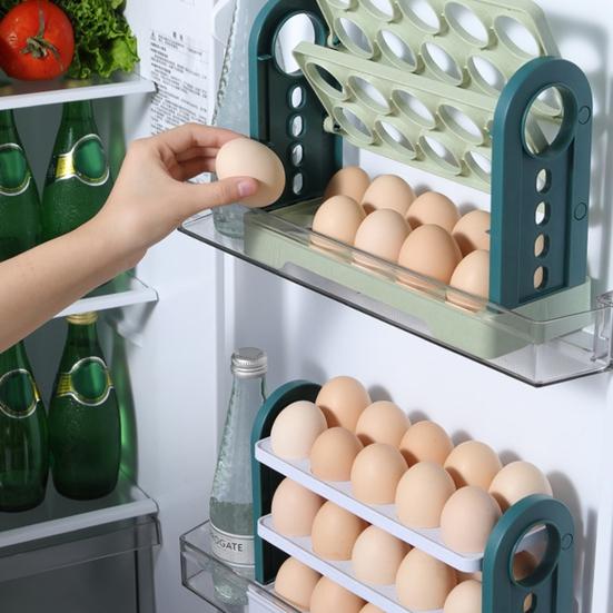 Praktisk eggholder Høy kapasitet Anti-fall Enkel tilgang Kjøleskapsdør Friskholdende eggboks Hjemmeforsyning