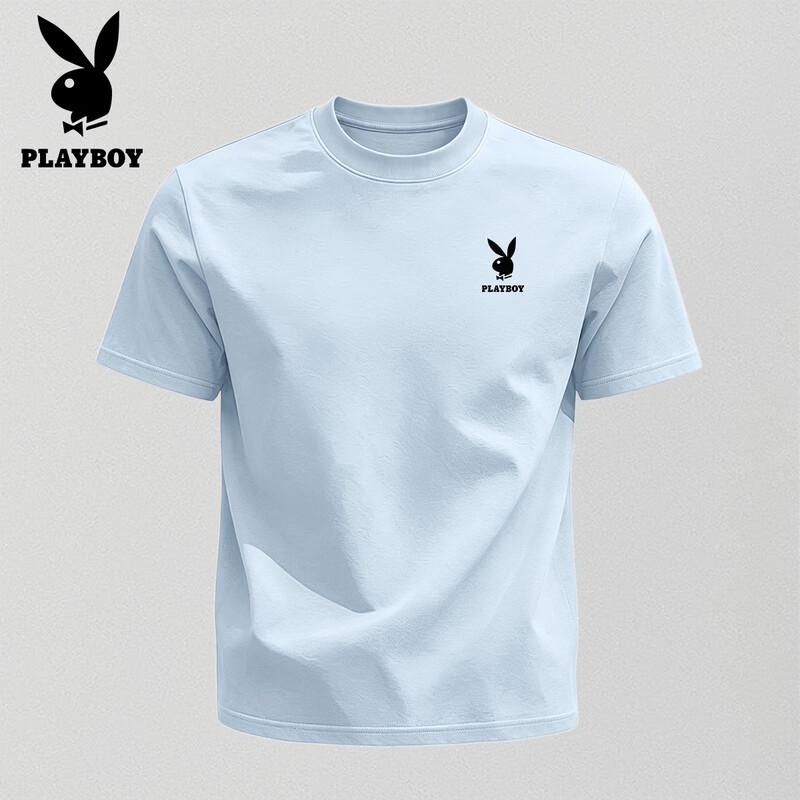 Мужская футболка PLAYBOY с коротким рукавом из чистого хлопка M