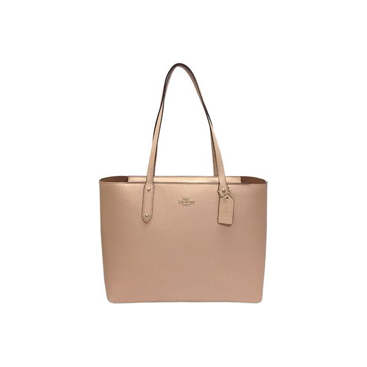 Coach Central 43 Zipper Polished Pebble Leather Tote Bag Women tote Nude-Pink 69424-GDEQO Basic Set (Bag+Dust Bag)