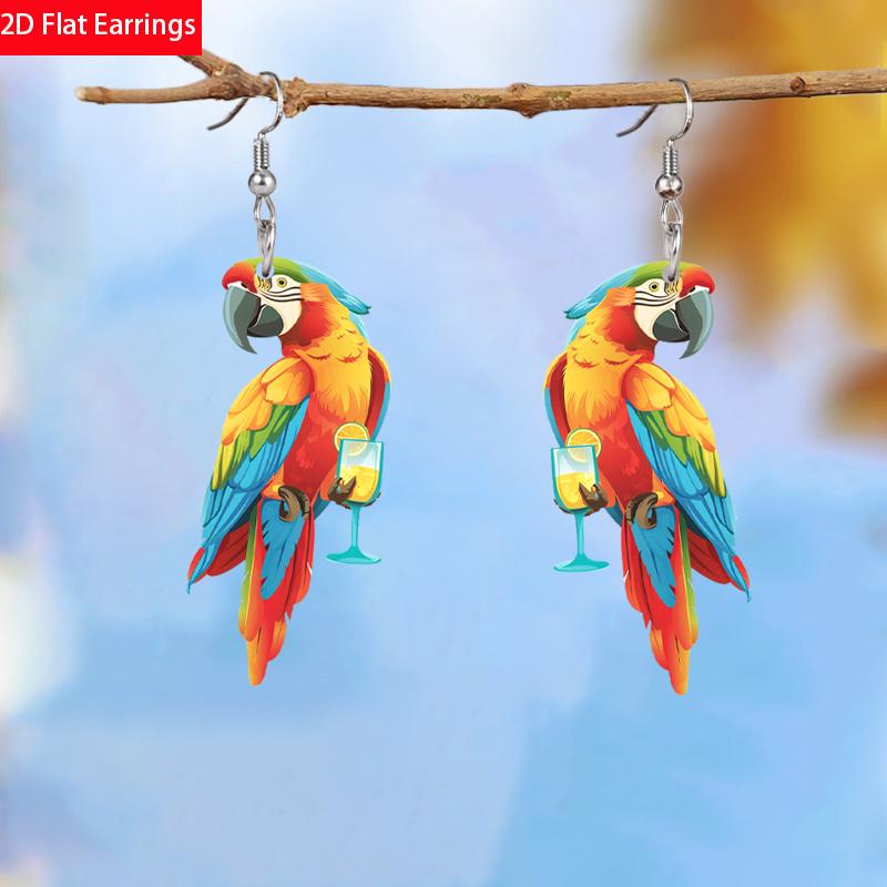 Colorful Parrot Acrylic Earrings for Women Earrings Chic New Animal Earrings Fashion Earrings Jewelry Accessories for Party Festivals