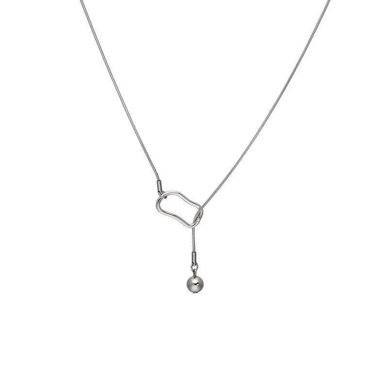 2024 Trendy High-End Geometric Long Necklace for Women - Light Luxury Sweater Chain, Perfect for Autumn/Winter.
