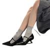 Women Black Leather High Heels Sheos Pumps Pointed Toe Slingback High Heels 2025 Female Elegant Office Stiletto Heels Sh
