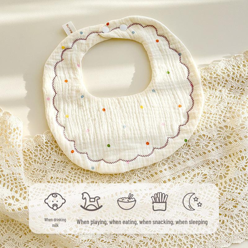 Pure Cotton Baby Bib: Six-Layer Soft Gauze, Cute and Comfortable for Infants