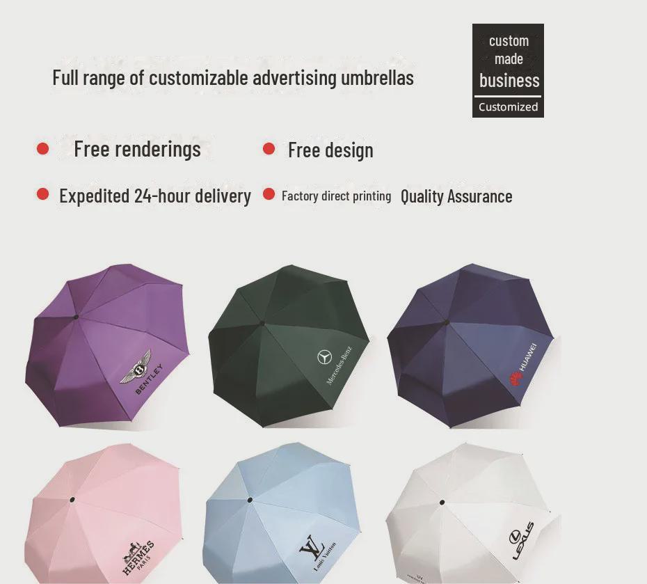 New Mi 3 Fully Automatic Ten-Rib Black Folding Sunscreen Umbrella