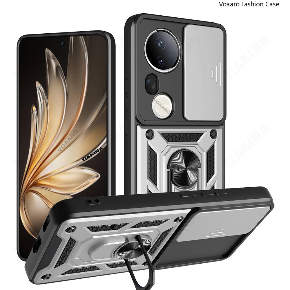 Slide Lens Armor Funda for Vivo T4 Ultra 5G Case for Vivo S20 Pro 5G Case Magnetic Ring Stand Holder Shockproof Phone Cover
