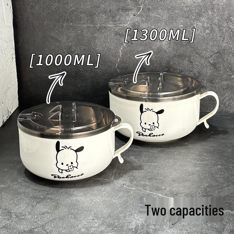 Student Dormitory Stainless Steel Instant Noodle Bowl with Lid