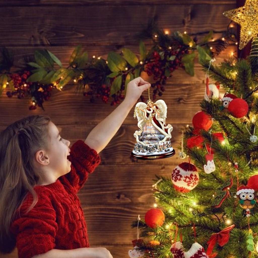 Christmas Cheerful Acrylic Tree Santa Car Charm Whimsical Home And Auto Decoration