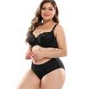 Plus Size Dessous-Set mit Bügel aus floraler Spitze, transparenter BH-Anzug, sexy EF-Cup, dünner Bralette, unsichtbarer BH