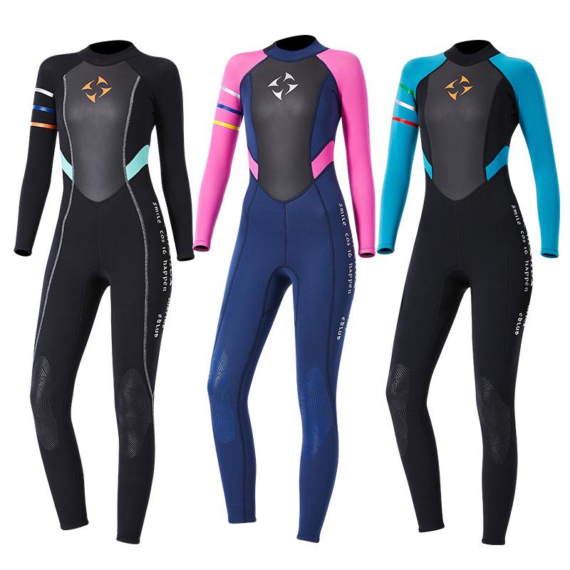 Women's 3MM Super Stretch Long Sleeve Wetsuit for Snorkeling, Surfing, and Diving