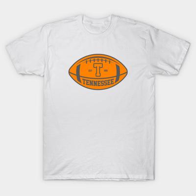 Men Black Print T-shirt Tennessee Team Colors Football No-Cut Transfer Paper Print Cotton Tshirt