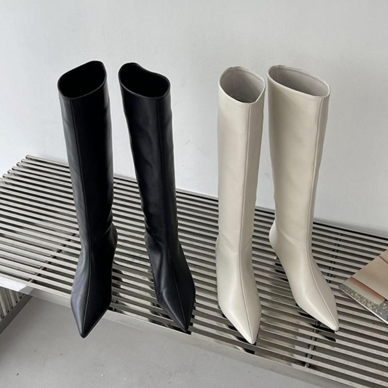 Fashion Women High Boots Pointed Toe Knee High Heels Shoes Designer 2025 Trend New Fashion Winter Knight's Boots Sexy Woman Pumps Botas