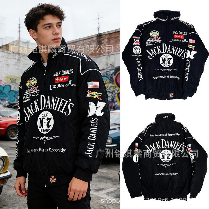 Gruba Bawełniana Haftowana Kurtka Motocyklowa Unisex Ciepła Odzież Wierzchnia Sporty Rowerowe
