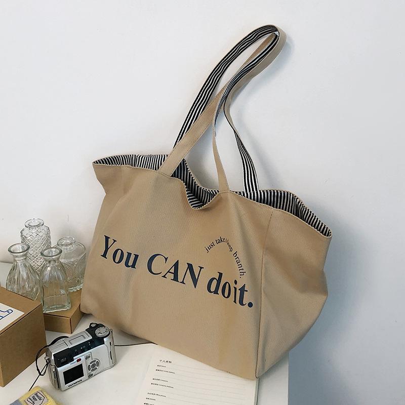 2025 spring and summer new double-sided tote bag women's casual large-capacity striped shoulder bag hand bag
