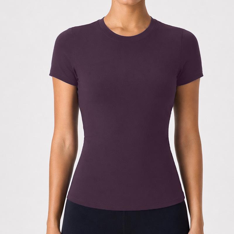 Top da Yoga Cai Jue da Donna, Vestibilità Slim, Manica Corta