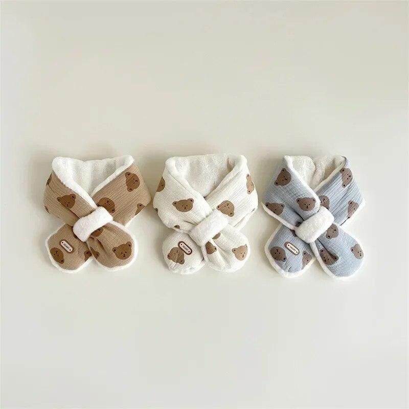 Warme Säuglingsbaby-Schals, koreanische niedliche Cartoon-Bär-Babyschals, Herbst-Winter-warme Schals für Neugeborene, Jungen, Mädchen, Fotografie-Requisiten