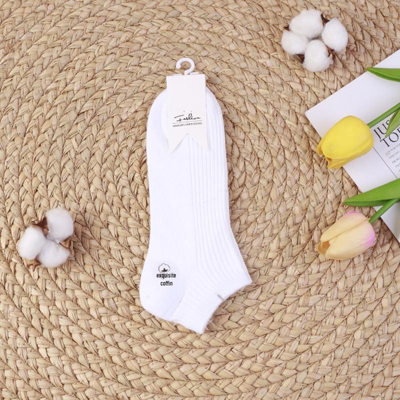 2025 Nowe Damskie Skarpetki z Czystej Bawełny o Niskim Kroju - Antyzapachowe, Pochłaniające Pot, Do Połowy Łydki, Idealne na Wiosnę i Lato.