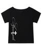 Ijeulum Girls Boat Neck Short Sleeve T-Shirt (Black)