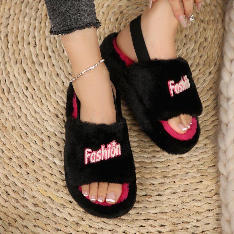 Warm Winter Slippers Fashion Women's Plush Thick-soled Flat Indoor Women's Slippers Non Slip Comfort Bedroom Slippers