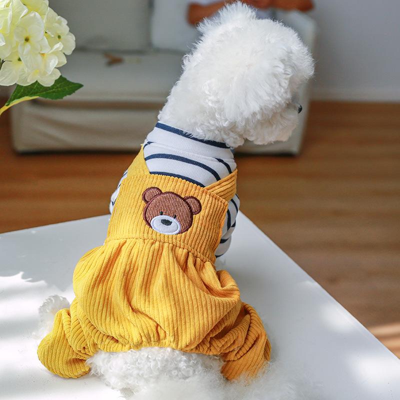 PETCIRCLE Pet Circle Dog Quad Pet Clothing Clothing Corduroy Good Friends Overalls Collection