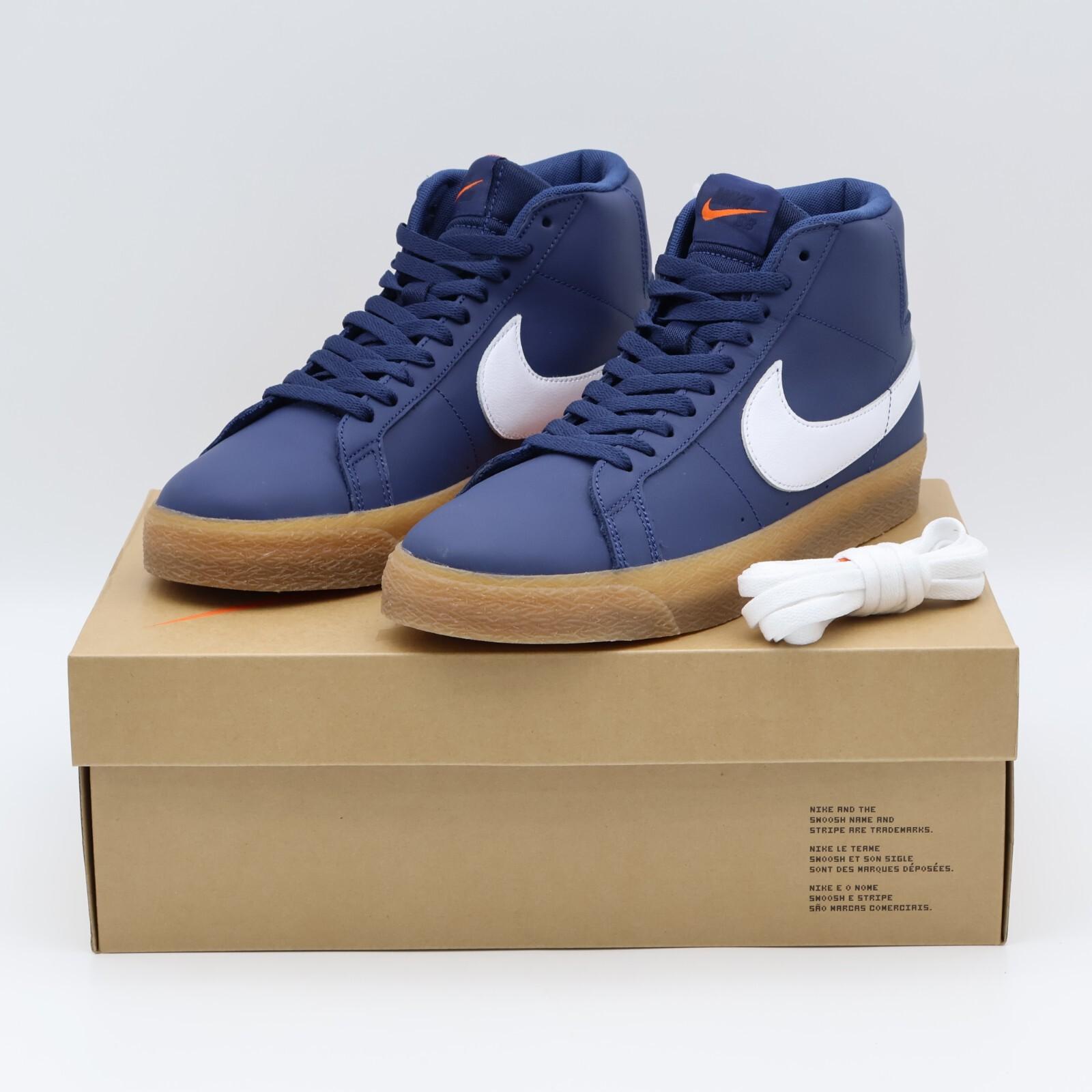 FJ1680-400 Nike SB Zoom Blazer Mid ISO Orange Label Navy Gum (Men s) 8.5