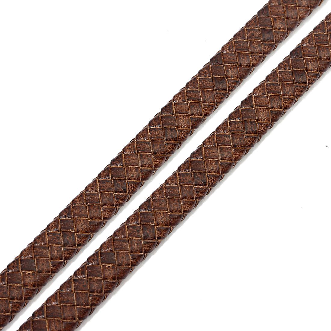 

1meter/lot 10 12mm Retro Genuine Braided Leather Cords For Men Bracelet Making Flat Rope DIY Jewelry Craft Accessories Wholesale 10mm коричневый