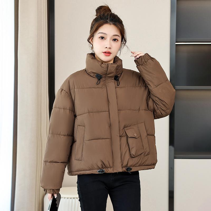 Cotton Winter 2025 new stand-up collar loose warm padded jacket short cotton jacket women's bread jacket Korean version of cotton clothes