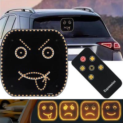 New Car Expression Smile Light With Remote Control Led Lighting Gesture Light Road Rage 4 Modes Face Light Car Night Warn Light