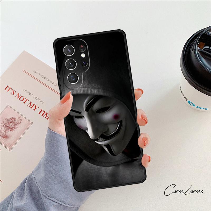 Hacker Anonymous phone case For Samsung Galaxy S24 S25 S23 S22 Ultra Note 10 20 Plus S20 S21 FE Cover