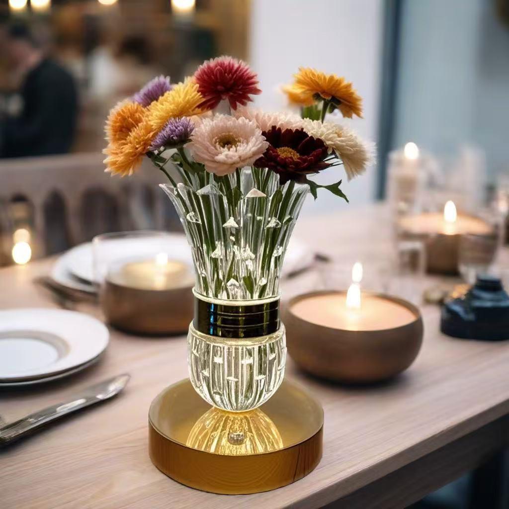 Nordic Crystal Table Lamp: Elegant Indoor Night Light for Bedroom Ambiance.