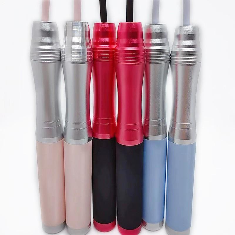 Adjustable Resistance Jump Rope Set With Aluminum Handle Silicone Grip Interchangeable Tubes Fitness Training