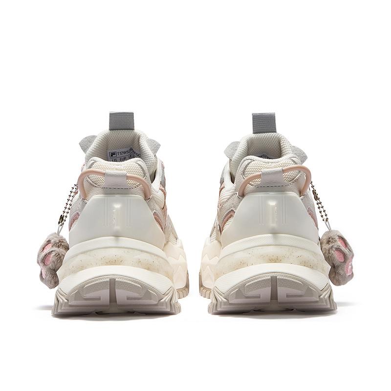Fila Fusion Bianco Stoff Synthetikleder Hartbonbon Schuhe Mode Vielseitig Höhensteigernd Niedrig geschnitten Väter Schuhe Damen Sneaker T12W521006FGC