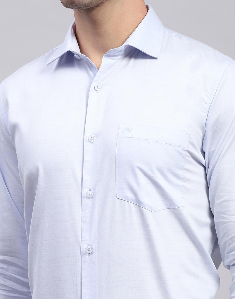 MONTE CARLO Light Blue Solid Cutaway Collar Shirt