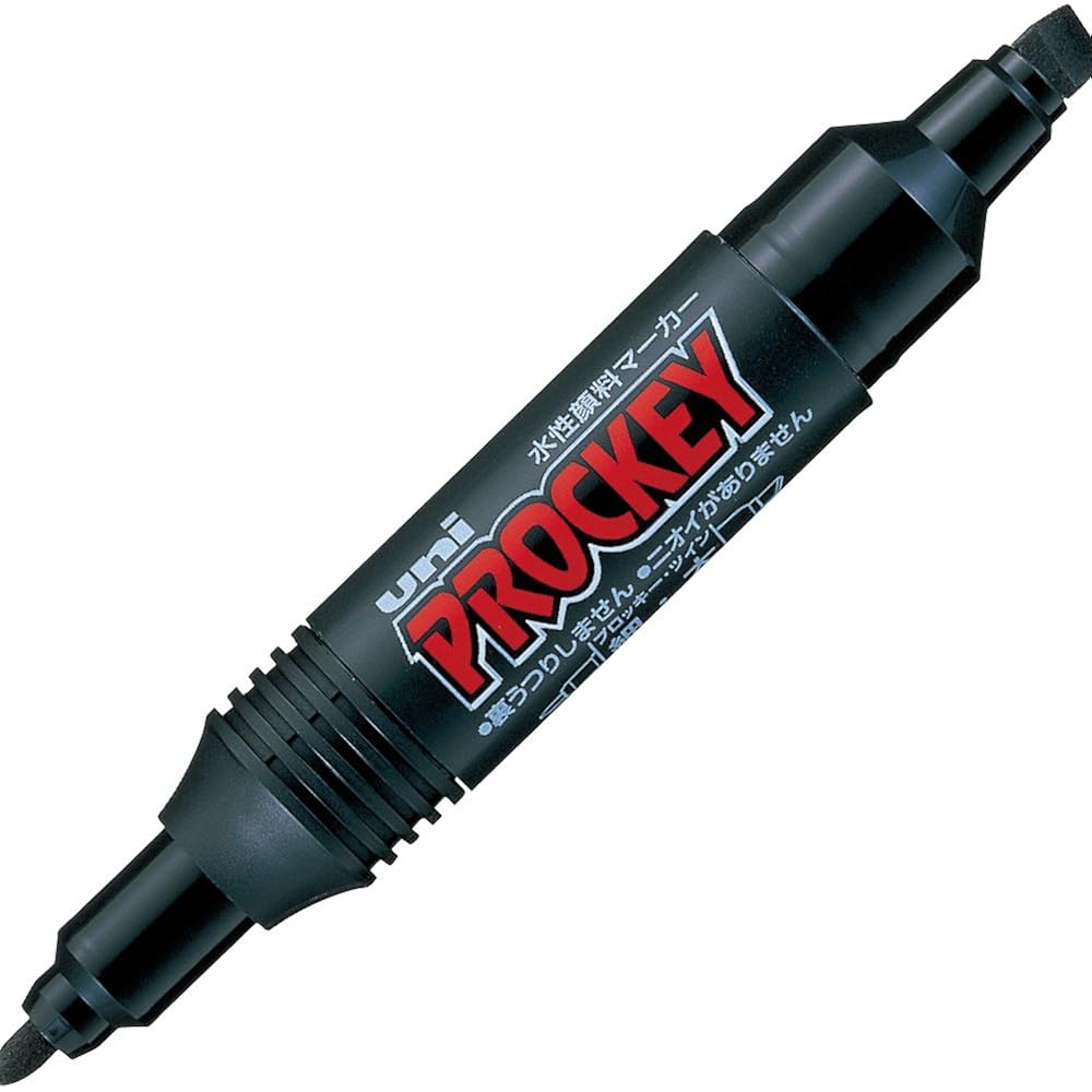 Mitsubishi Pencil Water-based Sign Pen Prokey Twin Fine Letter+Bold Black PM150TR.24, Pack of 10