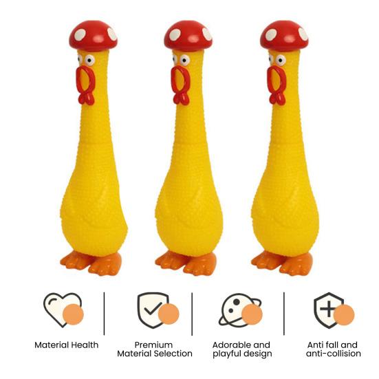 Yousheng Stress Relief Screaming Chicken Toy Waterproof PVC Yellow Chick Squeaky Toy Squawking Animal Noise Maker Toy Prank Gag Gift
