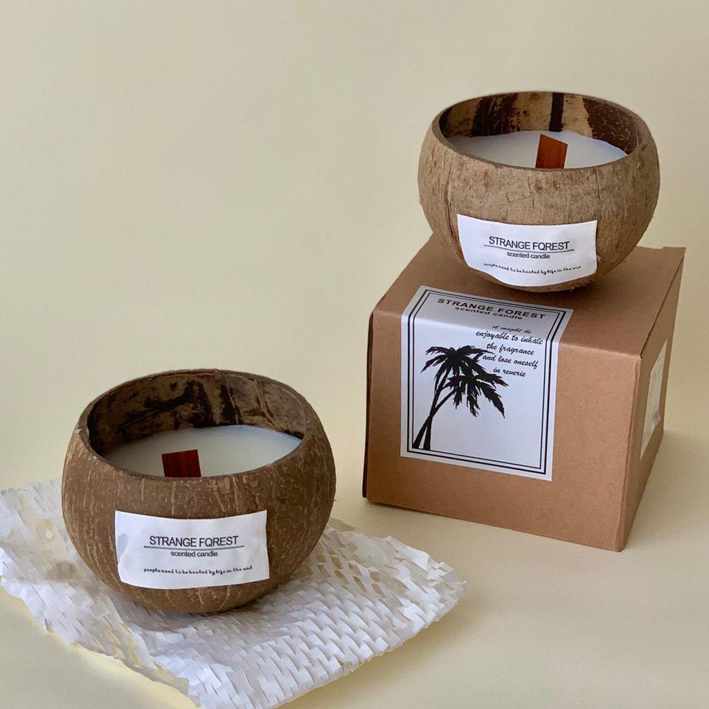 Coconut Shell Scented Candle: Home Decor & Gift