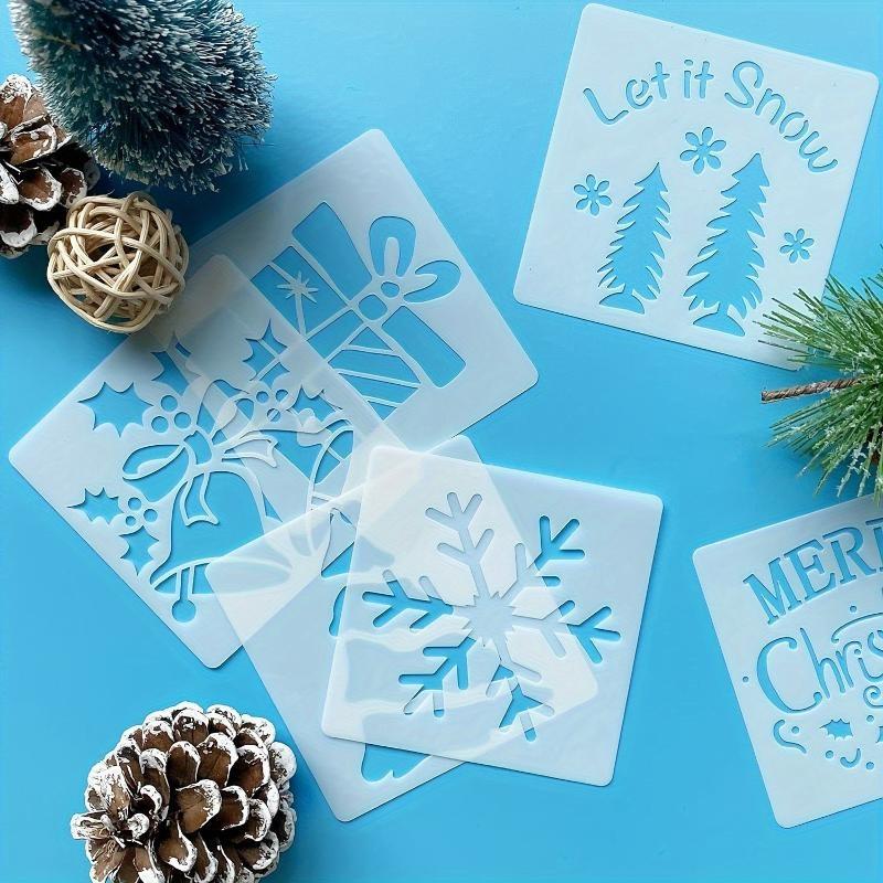 24 Stück Weihnachtsmotiv Malvorlagen Wiederverwendbar DIY Zeichenschablone für Scrapbook Wandkunst Handwerk Dekoration
