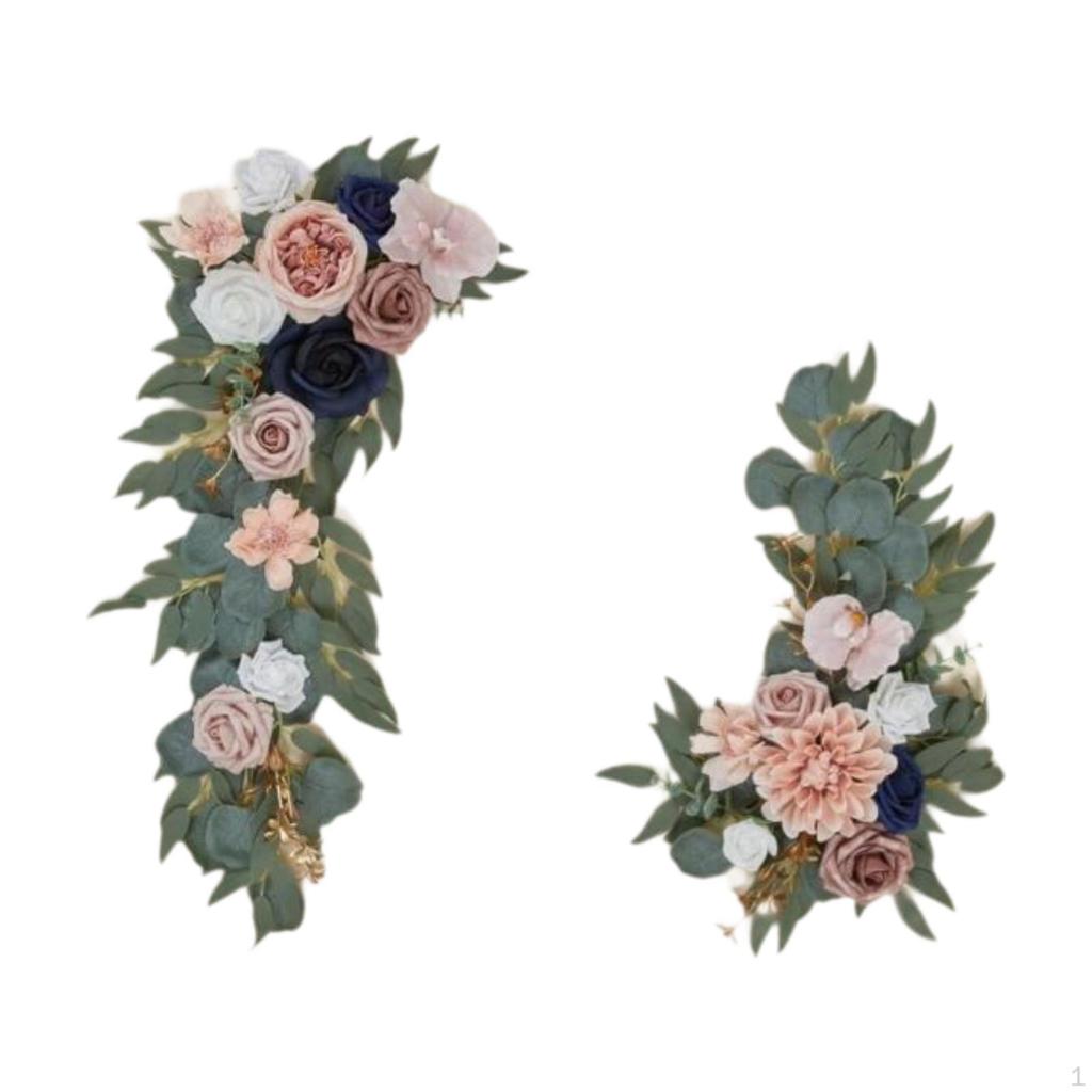 2 Pieces Floral Decor for Wedding Arch with Artificial Flowers Reception And Backdrop