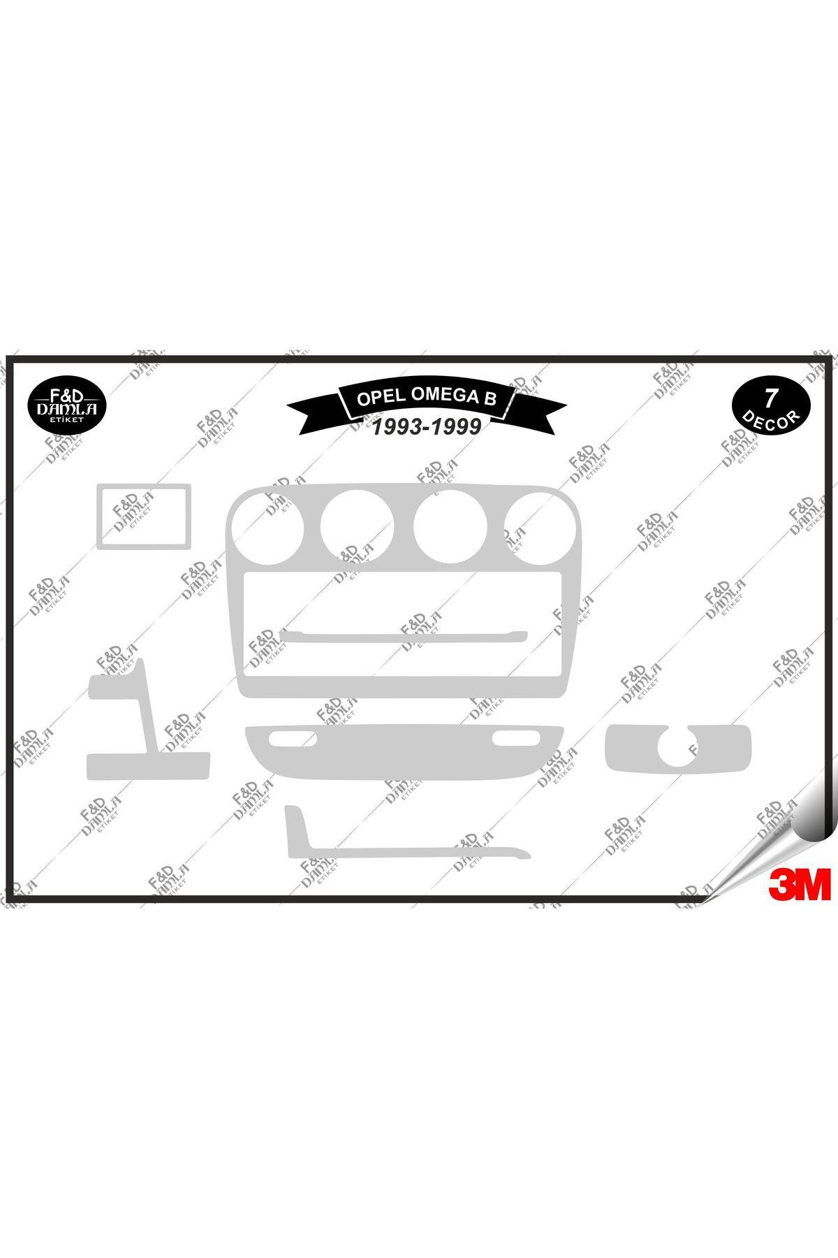 

Opel Omega B 1993-1999 Torpido Konsol Trim Göğüs Maun Kaplama Set 7 Parça Gümüş